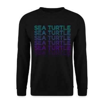 Sea Turtle Retro - Unisex Sweatshirt - black - Front - Alina (178cm) & Michal (187cm)