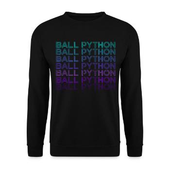 Ball Python Snake Retro - Unisex Sweatshirt - black - Front - Alina (178cm) & Michal (187cm)