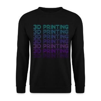 Imprimante 3D Imprimante 3D Retro - Sweat-shirt Unisexe - noir - Devant - Alina (178cm) & Michal (187cm)