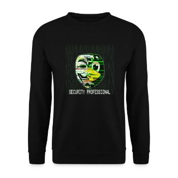 Cyber Security Professional Hacker Maske Linux - Unisex Pullover - Schwarz - Vorne - Alina (178cm) & Michal (187cm)