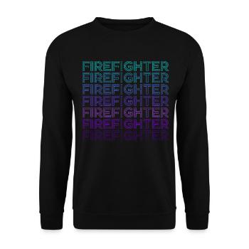 Feuerwehrmann Feuerwehrauto Feuerwehrauto Retro - Unisex Pullover - Schwarz - Vorne - Alina (178cm) & Michal (187cm)