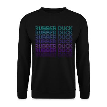 Gummi-Ente Retro - Unisex Pullover - Schwarz - Vorne - Alina (178cm) & Michal (187cm)