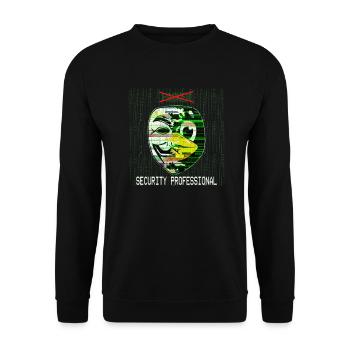 Kein Hacker mehr - Cyber Security Professional - Unisex Pullover - Schwarz - Vorne - Alina (178cm) & Michal (187cm)