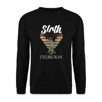 Faultier auf dem Fahrrad Cycling Team - Unisex Pullover - Schwarz - Vorne - Alina (178cm) & Michal (187cm)