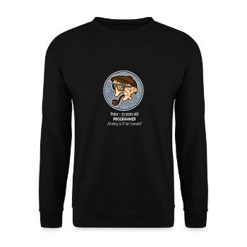 Programmierer ist kein stressiger Job Junger - Unisex Pullover - Schwarz - Vorne - Alina (178cm) & Michal (187cm)
