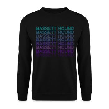 Bassett Hound Rétro - Sweat-shirt Unisexe - noir - Devant - Alina (178cm) & Michal (187cm)