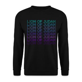 Lion de Juda Juif Israël Hébreu Rétro - Sweat-shirt Unisexe - noir - Devant - Alina (178cm) & Michal (187cm)