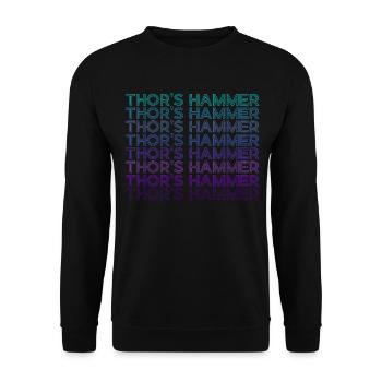 Thors Hammer Mjolnir Wikinger Nordisch Retro - Unisex Pullover - Schwarz - Vorne - Alina (178cm) & Michal (187cm)