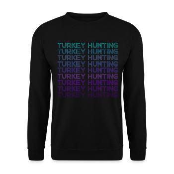 Turkey Hunting Hunter Retro - Unisex Sweatshirt - black - Front - Alina (178cm) & Michal (187cm)