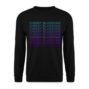 Cherry Blossoms Sakura Flowers Japan Retro - Unisex Sweatshirt - black - Front - Alina (178cm) & Michal (187cm)