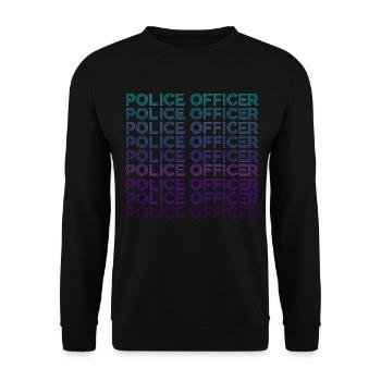 Police Officer Law Enforcement Retro - Unisex Sweatshirt - black - Front - Alina (178cm) & Michal (187cm)
