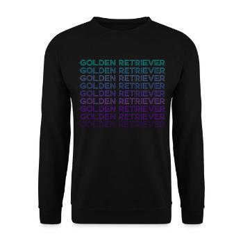 Golden Retriever Retro - Unisex Sweatshirt - black - Front - Alina (178cm) & Michal (187cm)