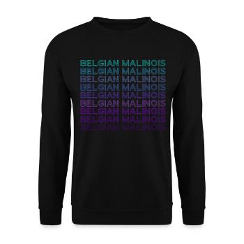 Belgischer Malinois Retro - Unisex Pullover - Schwarz - Vorne - Alina (178cm) & Michal (187cm)