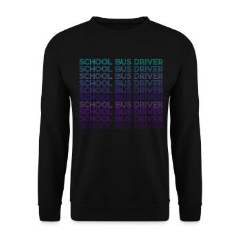 Schulbusfahrer Retro - Unisex Pullover - Schwarz - Vorne - Alina (178cm) & Michal (187cm)