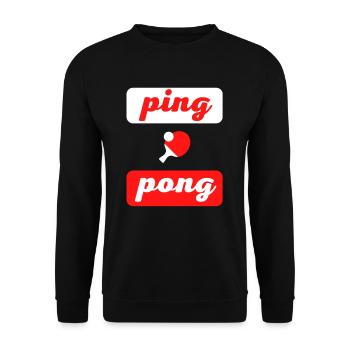 Ping Pong Rouge et Blanc - Sweat-shirt Unisexe - noir - Devant - Alina (178cm) & Michal (187cm)