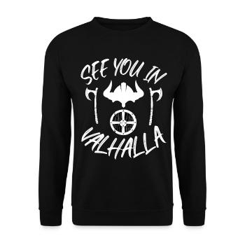 See you in VALHALLA - Sweat-shirt Unisexe - noir - Devant - Alina (178cm) & Michal (187cm)