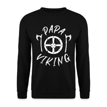 PAPA VIKING - Sweat-shirt Unisexe - noir - Devant - Alina (178cm) & Michal (187cm)