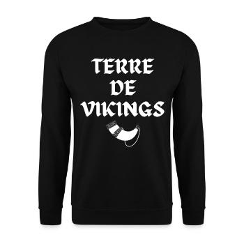 Terre de vikings - Sweat-shirt Unisexe - noir - Devant - Alina (178cm) & Michal (187cm)