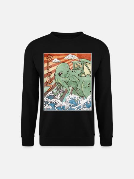 Kaiju Cthulhu Necronomicon Japanisches Monster - Unisex Pullover - Schwarz