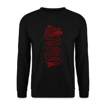 Quetzalcoatl Aztekische Maya Gefiederte Schlange - Unisex Pullover - Schwarz - Vorne - Alina (178cm) & Michal (187cm)