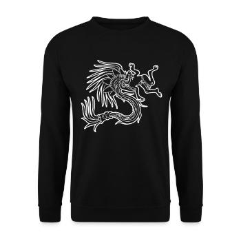 Quetzalcoatl Aztec Maya Feathered Snake - Unisex Sweatshirt - black - Front - Alina (178cm) & Michal (187cm)