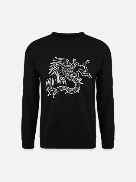 Quetzalcoatl Aztec Maya Feathered Snake - Unisex Sweatshirt - black