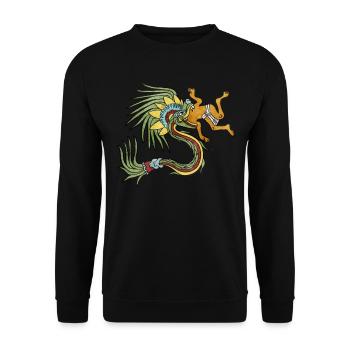 Quetzalcoatl Aztec Maya Serpent à plumes - Sweat-shirt Unisexe - noir - Devant - Alina (178cm) & Michal (187cm)