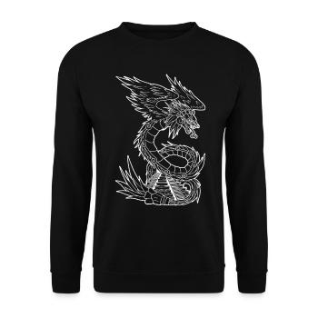 Quetzalcoatl Ancient Aztec Serpent Mayan Tempe - Unisex Sweatshirt - black - Front - Alina (178cm) & Michal (187cm)