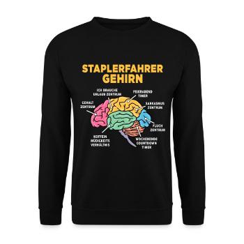 Staplerfahrer - Unisex Pullover - Schwarz - Vorne - Alina (178cm) & Michal (187cm)