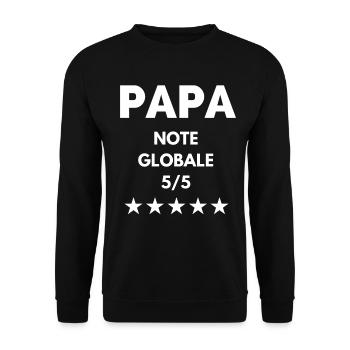 PAPA note globale 5 étoiles - Sweat-shirt Unisexe - noir - Devant - Alina (178cm) & Michal (187cm)