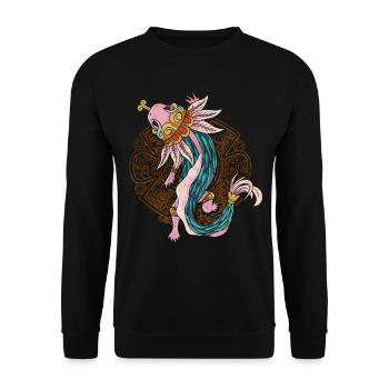 Quetzalcoatl Axolotl Ancient Aztec Serpent Ma - Unisex Sweatshirt - black - Front - Alina (178cm) & Michal (187cm)