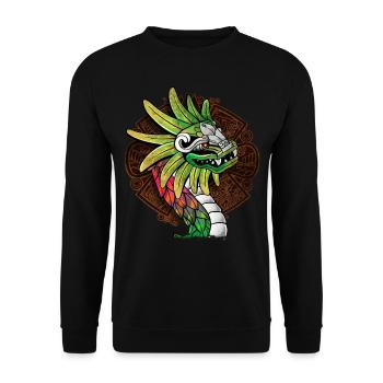 Quetzalcoatl Aztecs Feathered Snake Maya Inca - Unisex Sweatshirt - black - Front - Alina (178cm) & Michal (187cm)