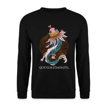 Quetzalcoatl Axolotl Ancient Aztec Serpent Ma - Unisex Sweatshirt - black - Front - Alina (178cm) & Michal (187cm)