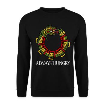 Quetzalcoatl Ouroboros Aztekische Schlange Maya - Unisex Pullover - Schwarz - Vorne - Alina (178cm) & Michal (187cm)