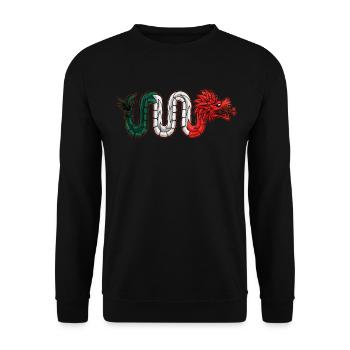 Quetzalcoatl Aztec Snake Mexico Maya Inca - Unisex Sweatshirt - black - Front - Alina (178cm) & Michal (187cm)