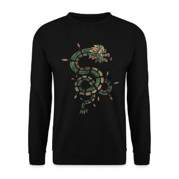 Quetzalcoatl Aztecs Feathered Snake Maya Inca - Unisex Sweatshirt - black - Front - Alina (178cm) & Michal (187cm)