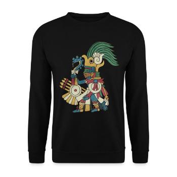 Huitzilopochtli Aztèque Dieu Aztèque Mythologie Maya - Sweat-shirt Unisexe - noir - Devant - Alina (178cm) & Michal (187cm)