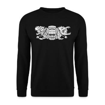 Aztec Jaguar Aztec Crocodile Maya - Unisex Sweatshirt - black - Front - Alina (178cm) & Michal (187cm)