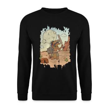 Azteken-Jaguar-Krieger Maya-Inka - Unisex Pullover - Schwarz - Vorne - Alina (178cm) & Michal (187cm)