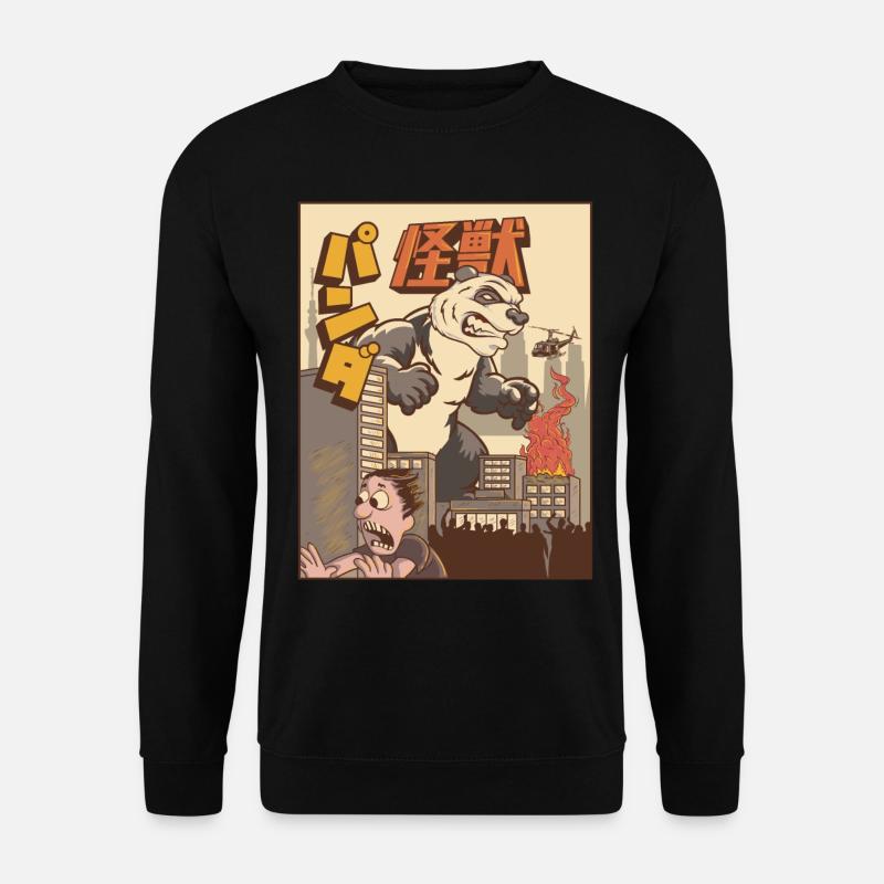 Kaiju Panda Japanisches Monster Geschenk - Unisex Pullover - Schwarz