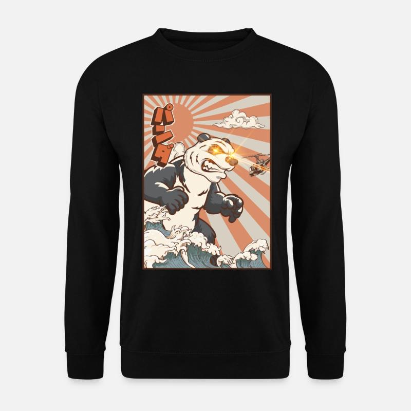 Kaiju Panda Japanisches Monster Geschenk - Unisex Pullover - Schwarz