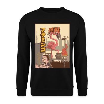 Kaiju Flamingo Cadeau de monstre japonais - Sweat-shirt Unisexe - noir - Devant - Alina (178cm) & Michal (187cm)
