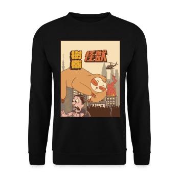 Kaiju Sloth Cadeau de monstre japonais - Sweat-shirt Unisexe - noir - Devant - Alina (178cm) & Michal (187cm)