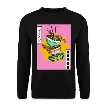 Ramen-Nudeln Japanische Vaporwave Ästhetisches Ges - Unisex Pullover - Schwarz - Vorne - Alina (178cm) & Michal (187cm)