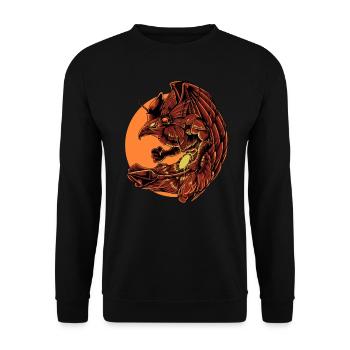 Ägyptischer Gott Horus - Unisex Pullover - Schwarz - Vorne - Alina (178cm) & Michal (187cm)