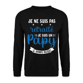 Je ne suis pas Retraité je suis un Papy - Sweat-shirt Unisexe - noir - Devant - Alina (178cm) & Michal (187cm)