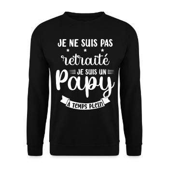 Je ne suis pas Retraité je suis un Papy - Sweat-shirt Unisexe - noir - Devant - Alina (178cm) & Michal (187cm)