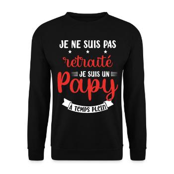 Je ne suis pas Retraité je suis un Papy - Sweat-shirt Unisexe - noir - Devant - Alina (178cm) & Michal (187cm)