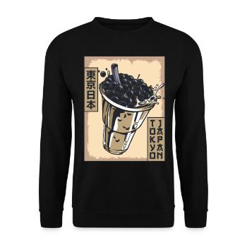Boba Tea Bubble Tea Tokyo Japan Poster Gift - Unisex Sweatshirt - black - Front - Alina (178cm) & Michal (187cm)