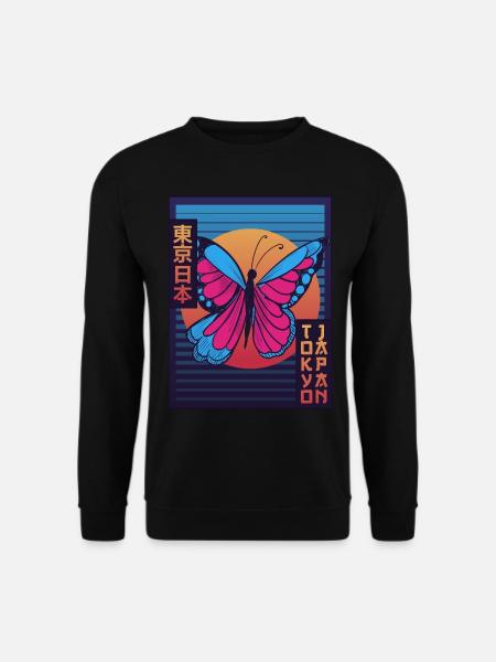 Butterfly Tokyo Japan Japanese Aesthetics Gesc - Unisex Sweatshirt - black